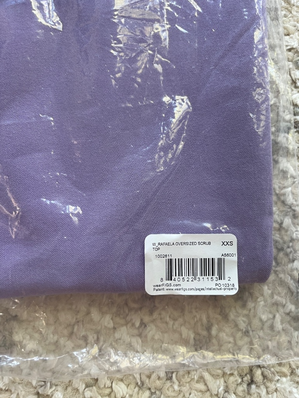 Rafaela Oversized Scrub Top - Size XXS ( Purple Haze) - Picture 2 of 2
